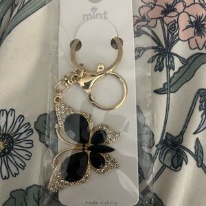 Mint Black and Gold Butterfly Key Holder